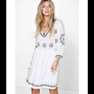 Boohoo Embroidered Dress